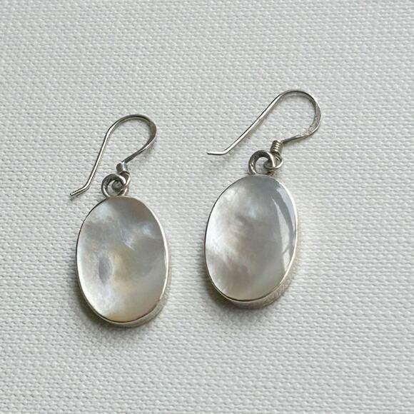 Mother of Pearl and Sterling Silver Earrings - Picture 2 of 7